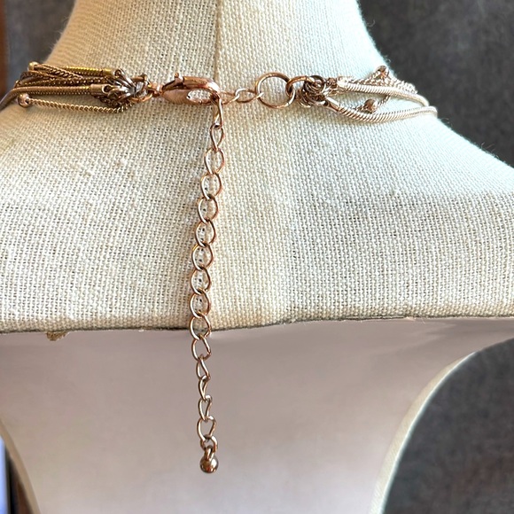 Multistrand Goldtone Necklace - Multiple Different Chain Styles in on necklace! - Picture 7 of 9